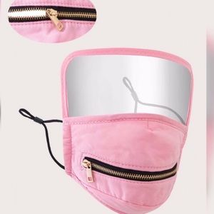 PINK ZIPPER DESIGN FACE MASK
